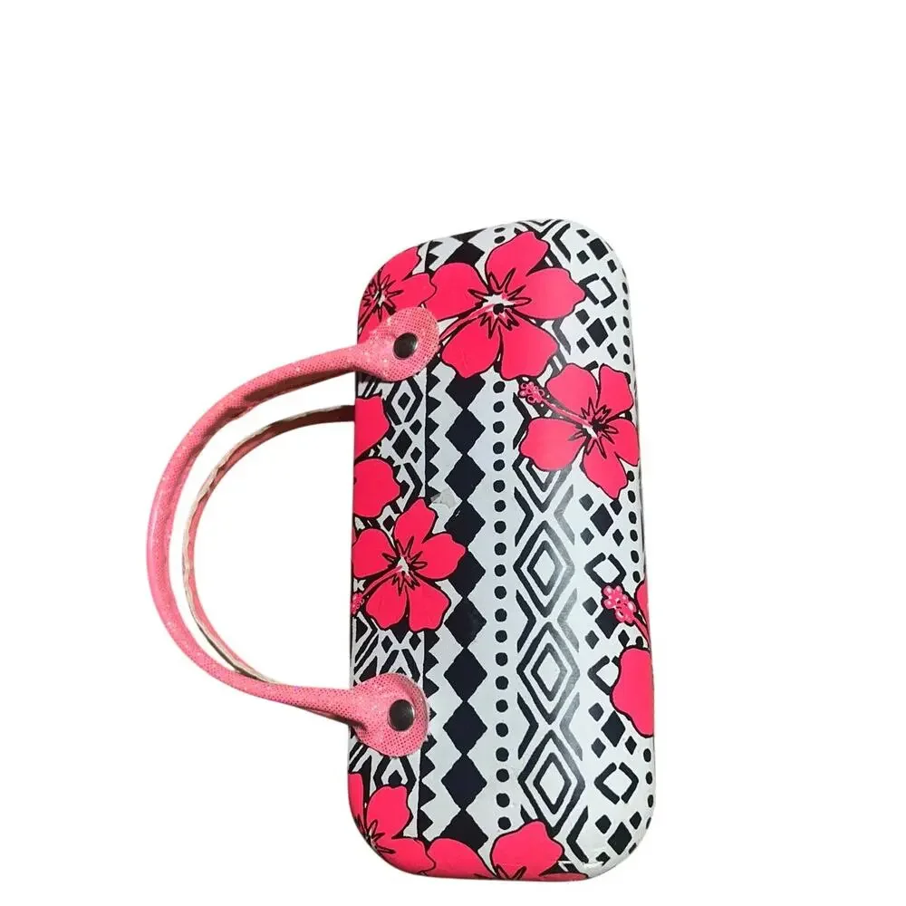 Justice girl's hard eyeglass case pink glitter S